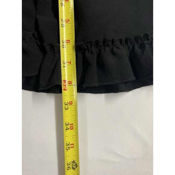 Black Ruffle Inspired Hearts Mini Dress Size Small Babydoll Whimsigoth Fairy - Picture 12 of 12